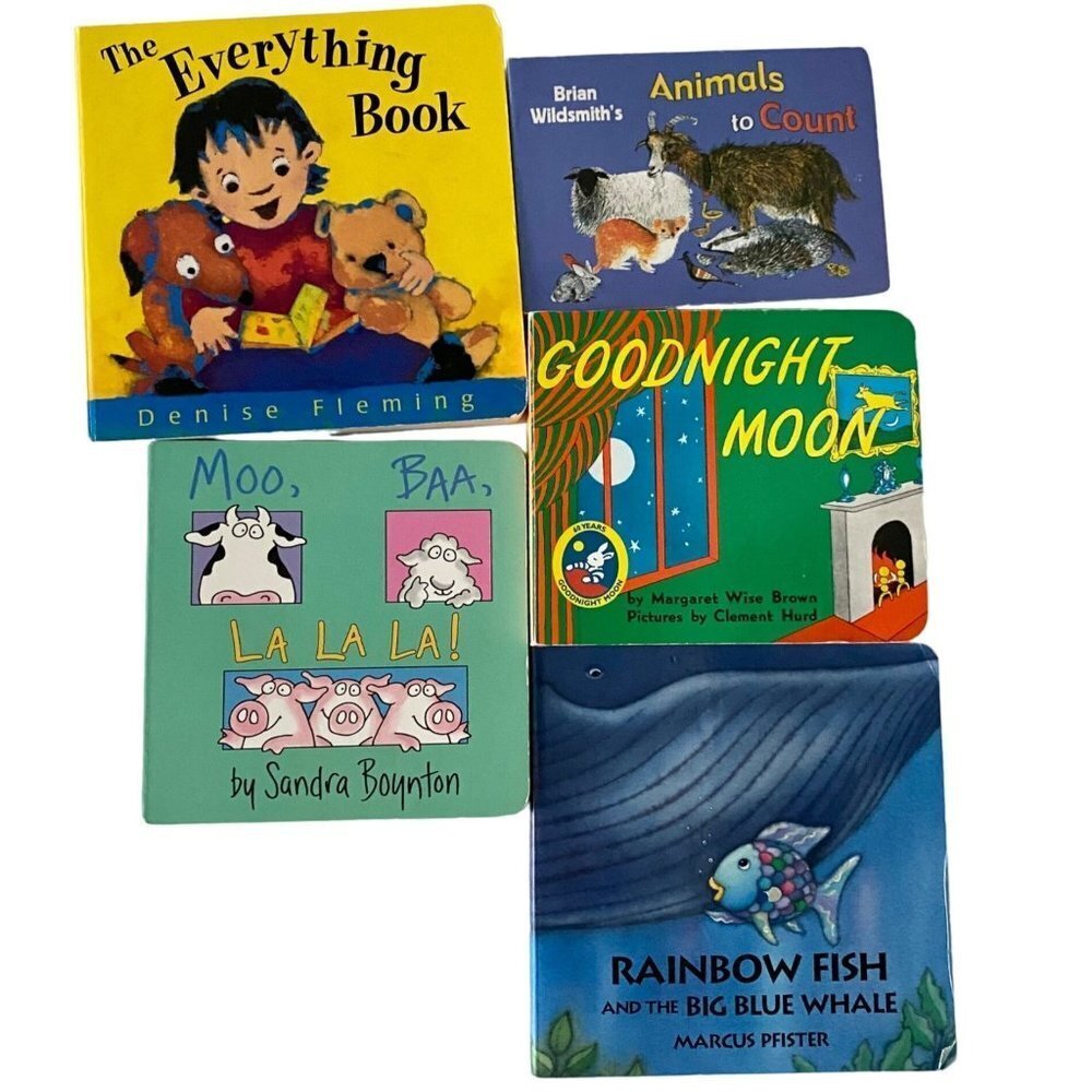 Lot of 5 Board Books for Children Good Night Moon, Rainbow Fish and Others - Picture 1 of 16
